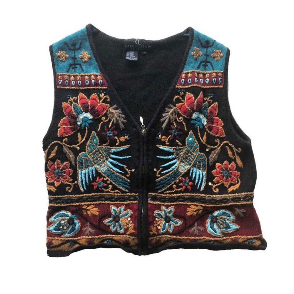 Embroidered sweater Vest vintage